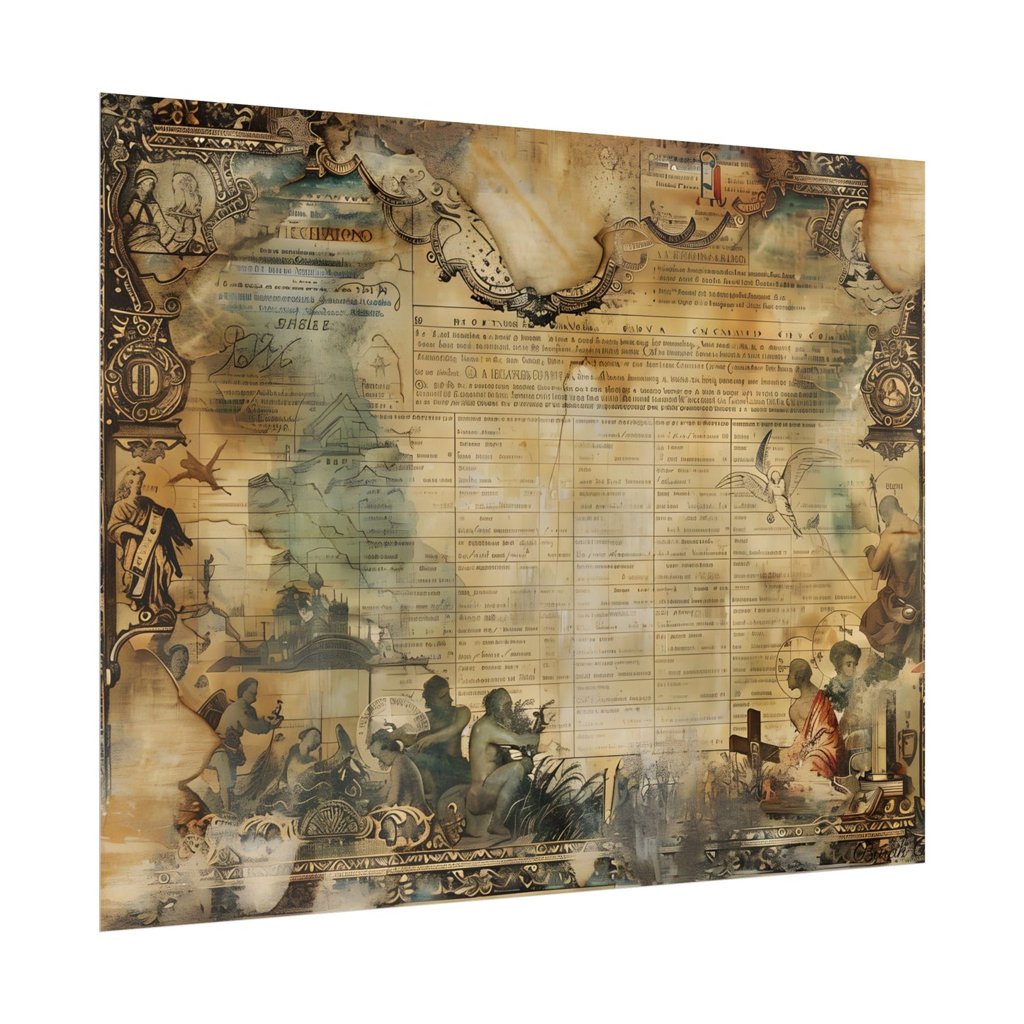 Vintage Biblical Scene: Medieval Art Poster - Poster