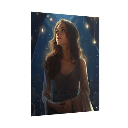 Contemplative Moment: A Person in Reflection - Dark Colored Portrait - Poster