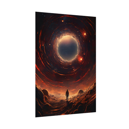 Black Hole Cosmic: A Realistic Digital Artwork of a Planet in Orbit - Poster
