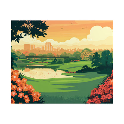 Retro Golf Illustration: Augusta National Georgia - Poster