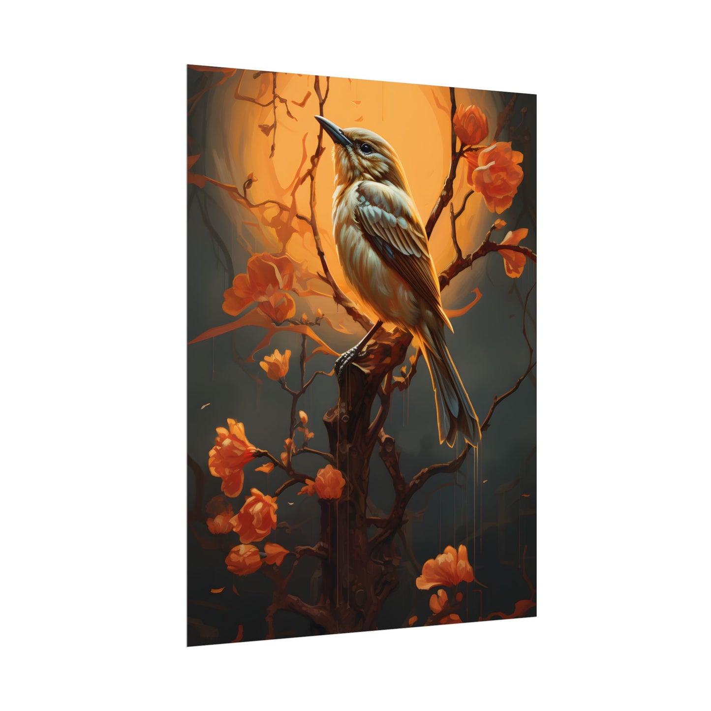 Enigmatic Songbird Guardian: Urban Artwork - Poster