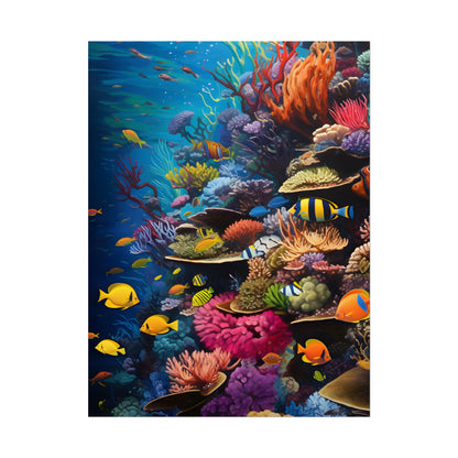 Underwater Paradise: A Sanctuary of Vibrant Marine Life - Artwork - Poster