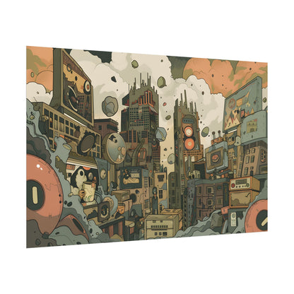 Comic Book Style Iconic Mask: Bold Lines and Dramatic Details - Poster