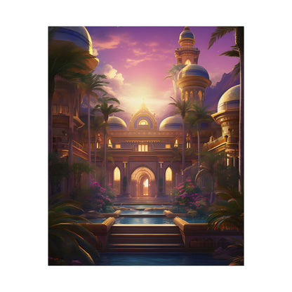 Mythical Desert Oasis: Arabian Nights-Inspired Artwork - Poster