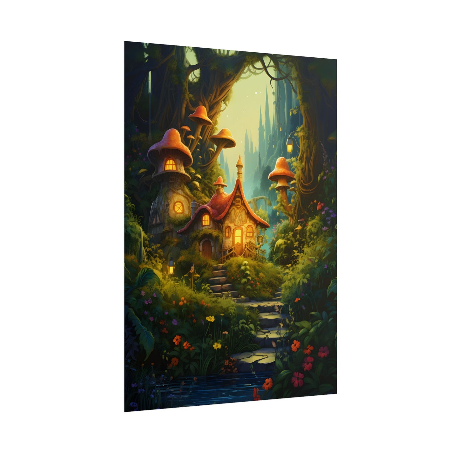 Enchanted Forest Wonder: A Young Hero in Whimsical Magic - Poster