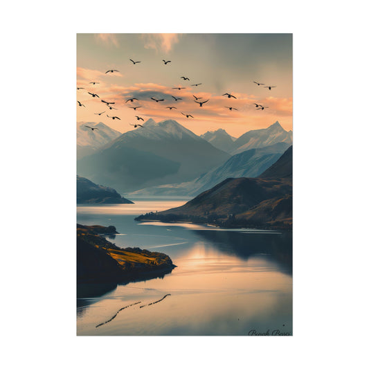 Serene Mountain Lake: Tranquil Natural Beauty - Poster