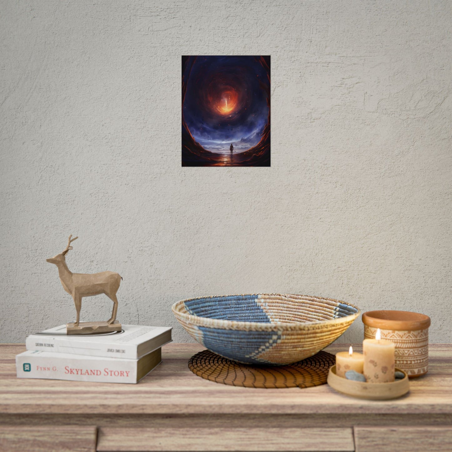 Mysterious Black Hole Cosmos: Space Art with Planetary Orbits - Poster