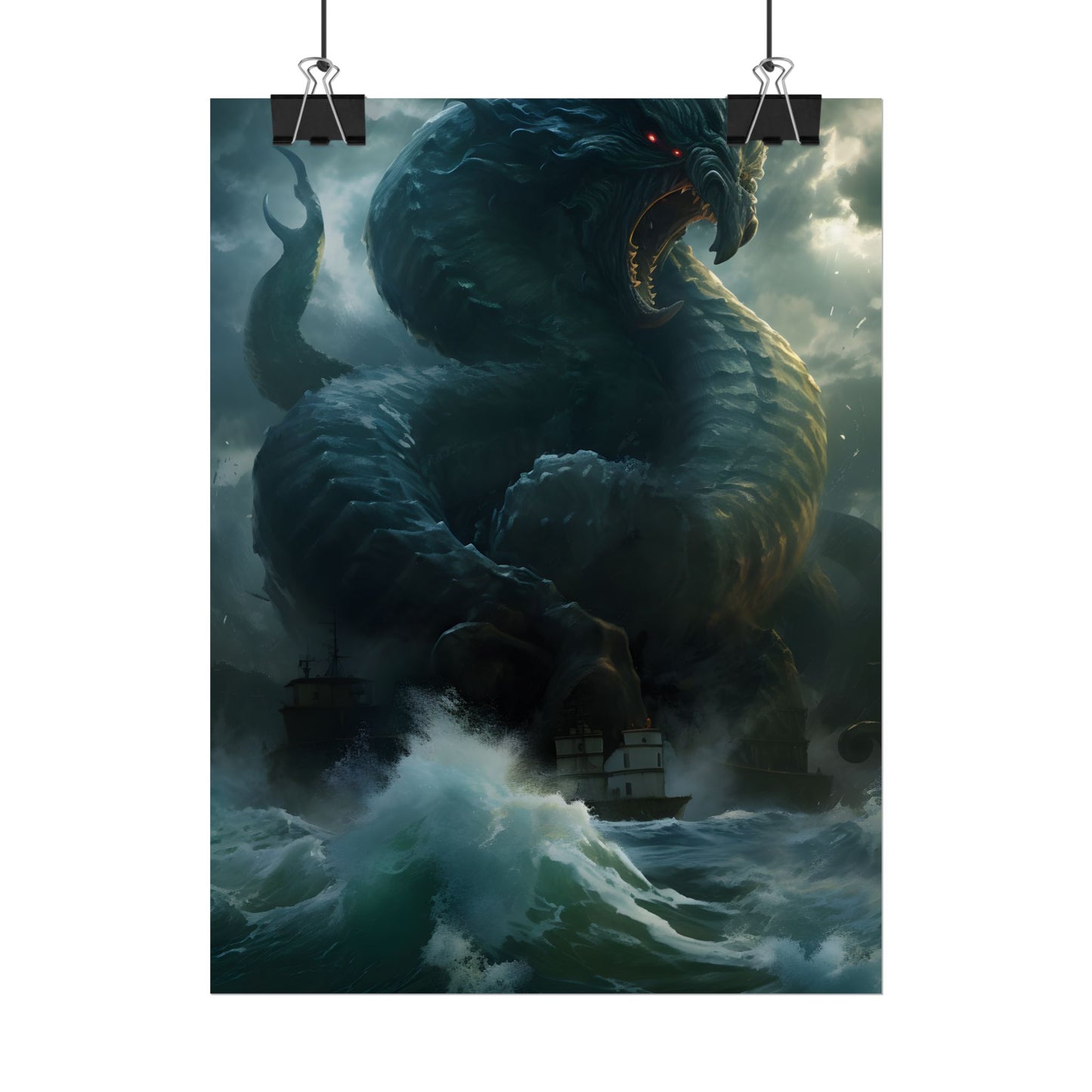 Mythic Sea Monster: Dark Ocean Artwork - Poster