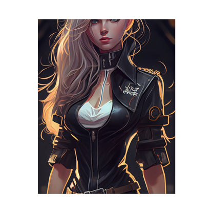 Blonde Female Police Officer: Calm Professional in Hotel Lobby - Poster