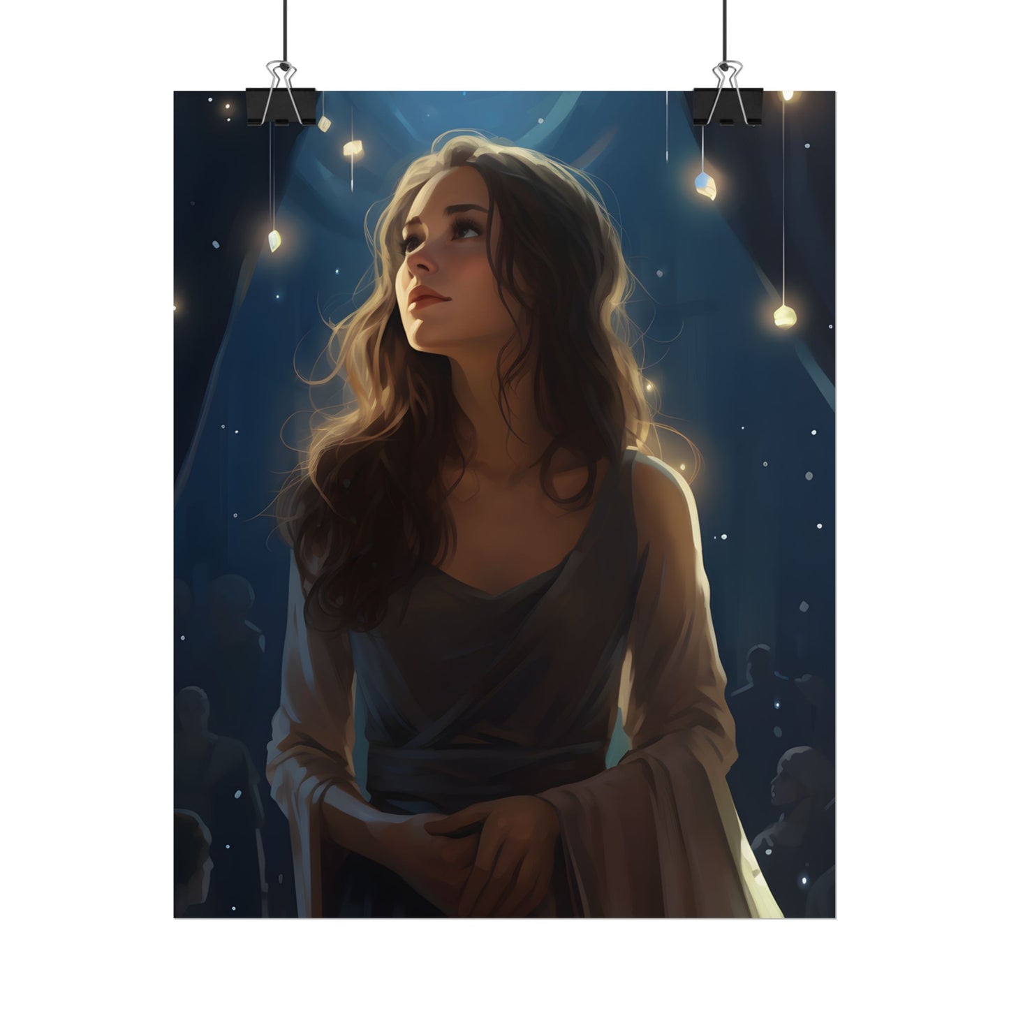 Contemplative Moment: A Person in Reflection - Dark Colored Portrait - Poster