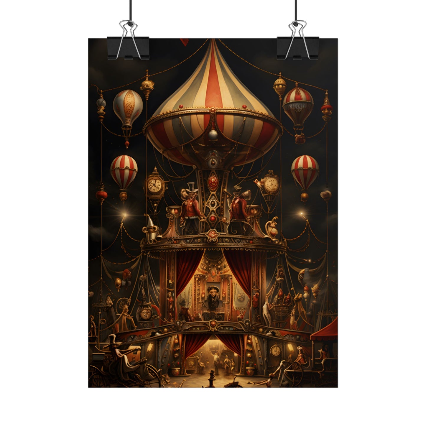 Whimsical Clockwork Circus: A Fantastical Artwork - Poster