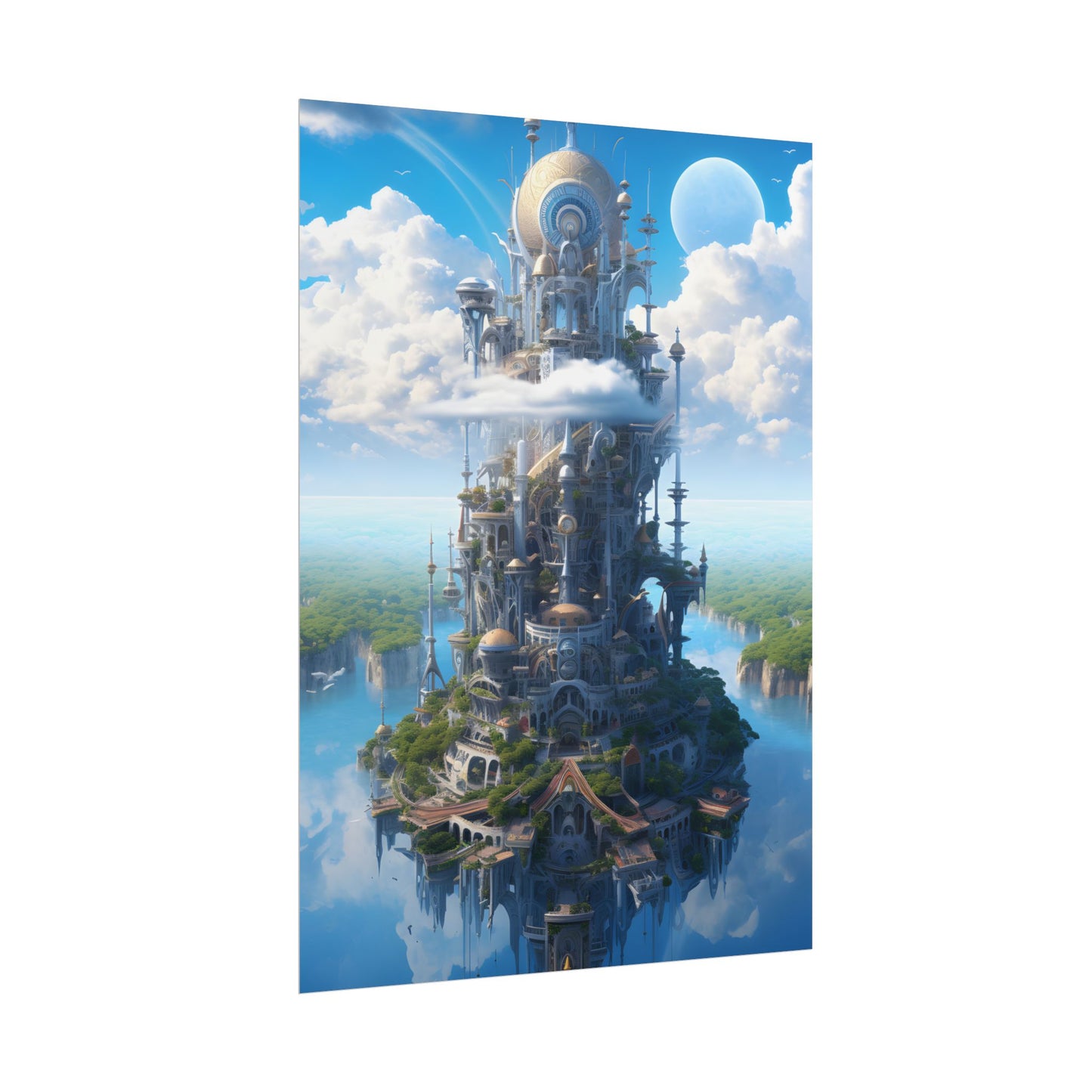 Floating City of Columbia: Breathtaking Aerial View - Poster