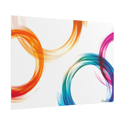 Swirling Abstract Colors: Vibrant Digital Artwork - Poster
