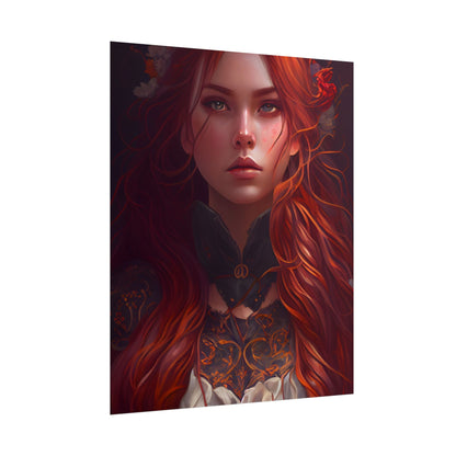 Redhead Female Portrait in a Dress - Poster