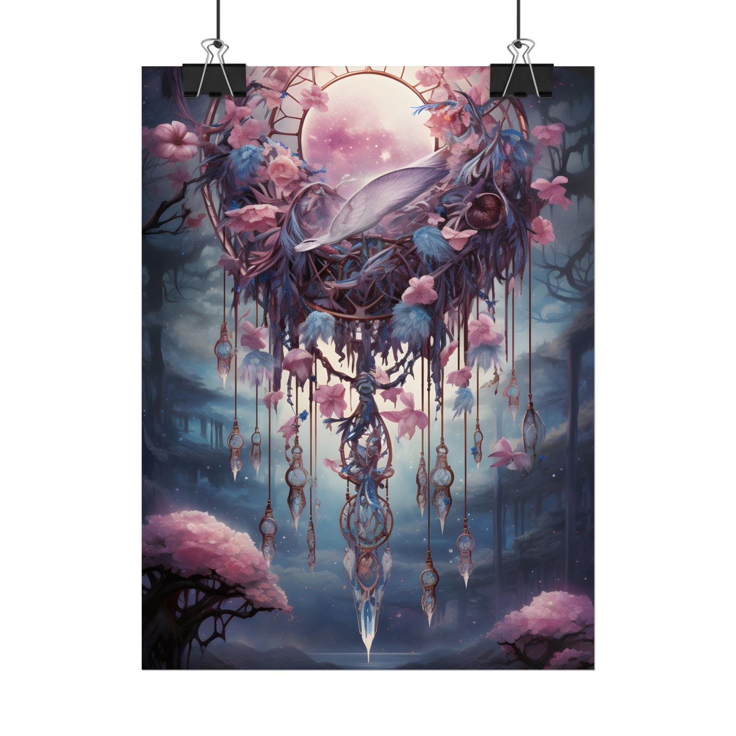 Surreal Landscape: Serene Tree in Vast Sky - Poster
