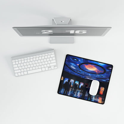 Celestial Starry Night: Planetary Artwork - Desk Mat