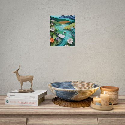 Vibrant Paper Quilling Island: A Beautiful Tropical Landscape - Poster
