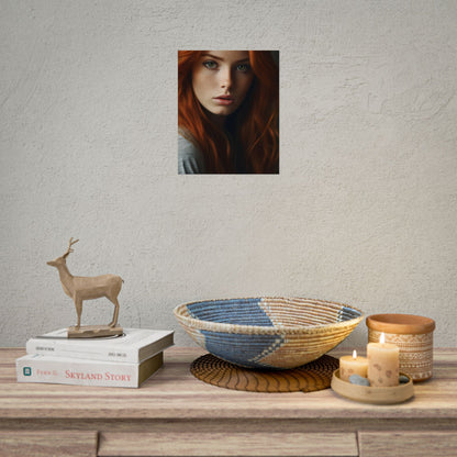 Redhead Woman in Nature: Candid Photo - Poster