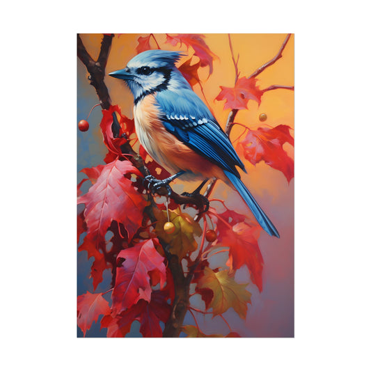 Vibrant Oak Branch Oil Painting: Nature's Artwork - Poster
