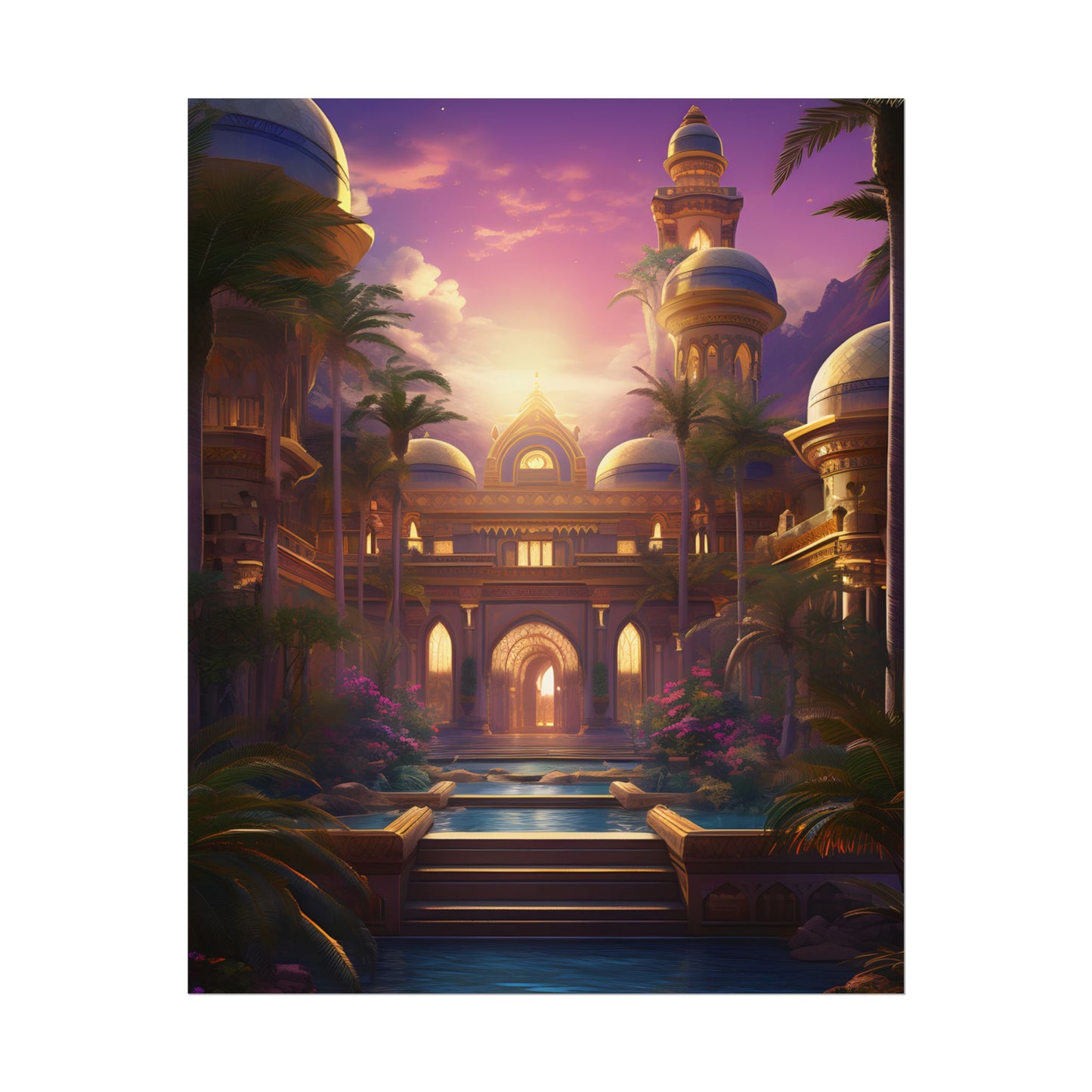 Mythical Desert Oasis: Arabian Nights-Inspired Artwork - Poster