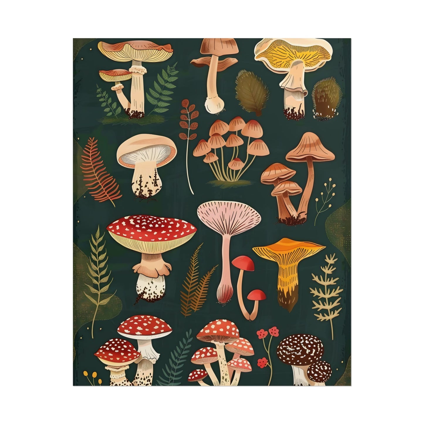 Vibrant Mushroom Poster: 2024 Batch - Poster