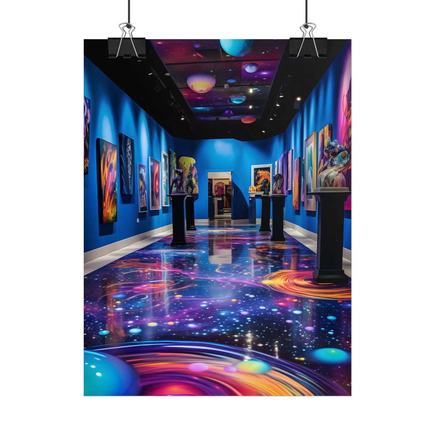 Celestial Art Gallery: Wide-Angle View with Soft Lighting - Poster