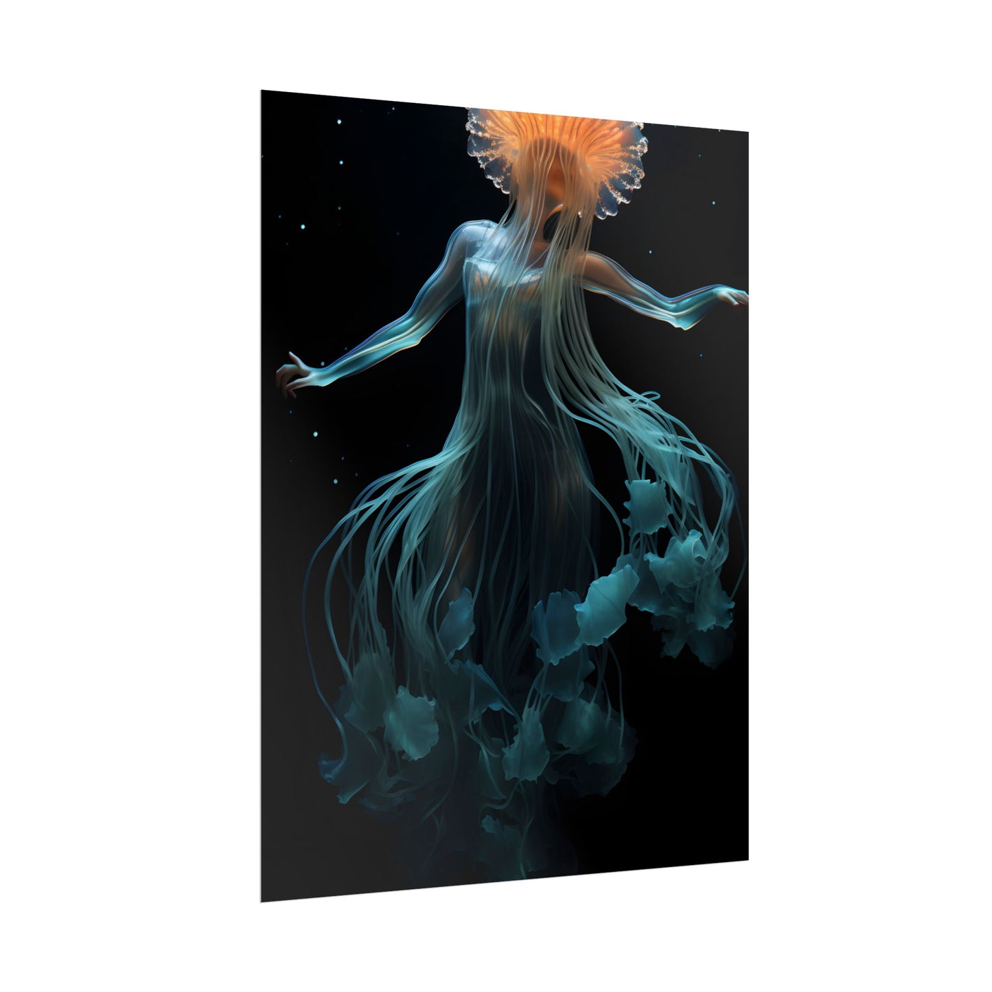 Underwater ballet of luminescent beauty: A dance in motion with oceanic harmony - Poster