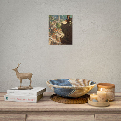 Dramatic Anime Bird's Eye View: Blonde Female in Action with Flying Birds - Poster