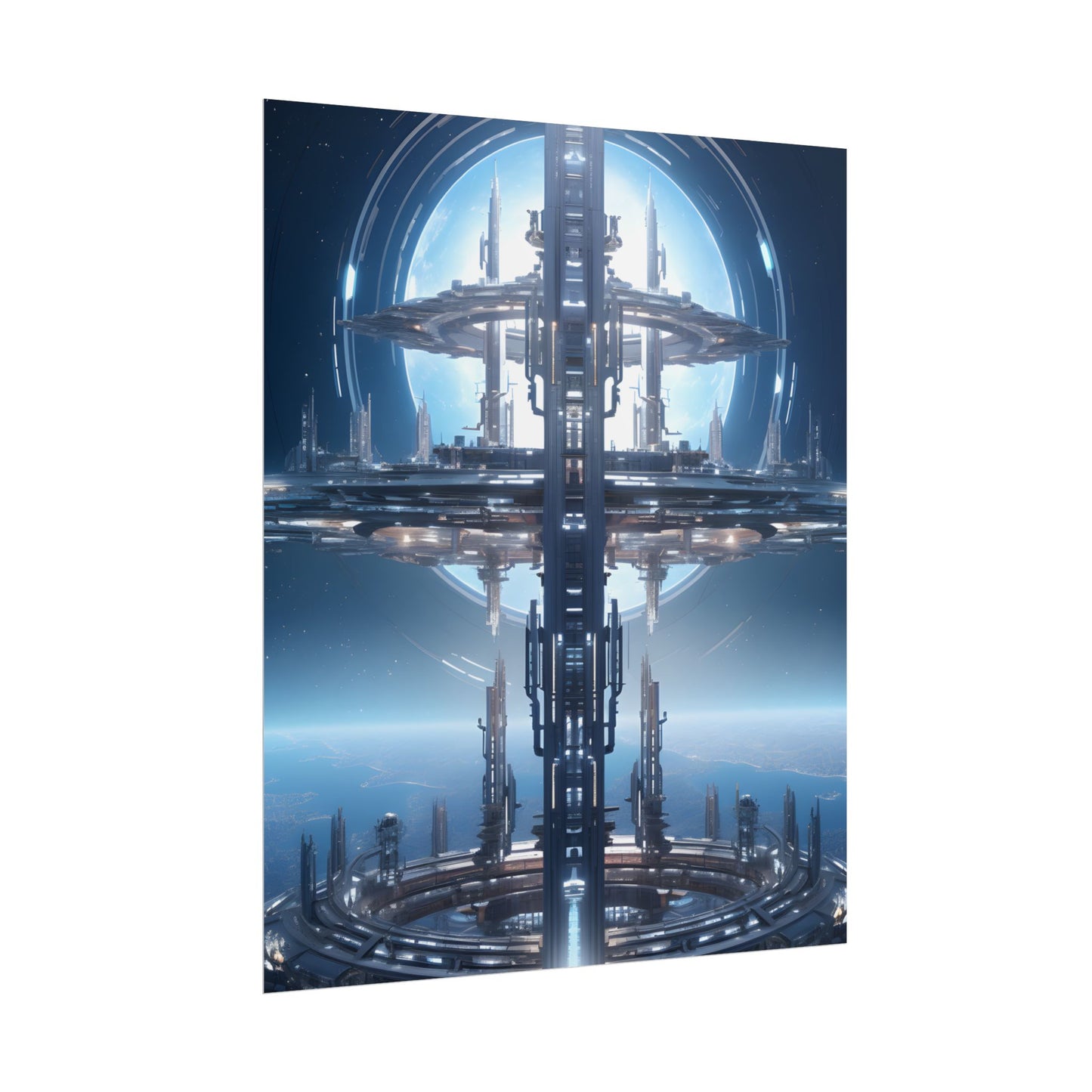 Massive Orbital Space Station: Detailed Artwork - Poster