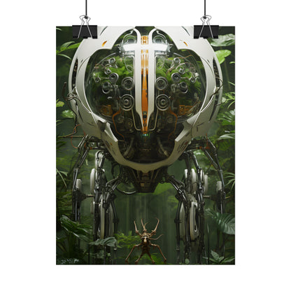 Robotic Wildlife Sanctuary: AI-Operated Nature Reserve Digital Art - Poster