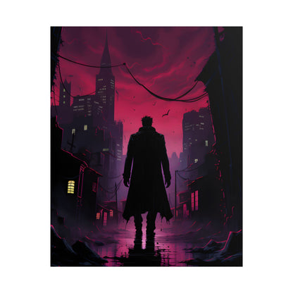 Gritty Urban Scene: Detective in Thought - Poster