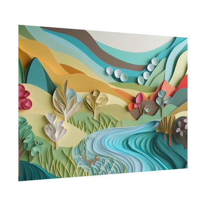 Magical Peaceful Beach: Realistic Paper Quilling Art - Poster