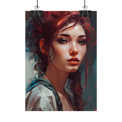 Beautiful Brunette Portrait: Makeup Art - Poster