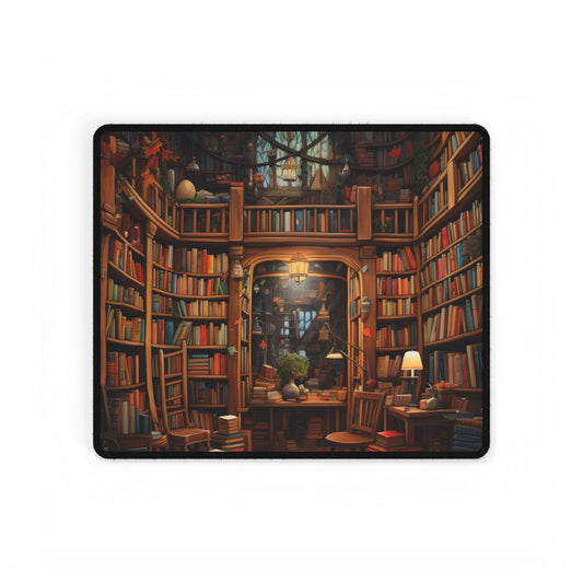 Charming Magical Bookshop: Cozy Book Lover's Paradise - Desk Mat