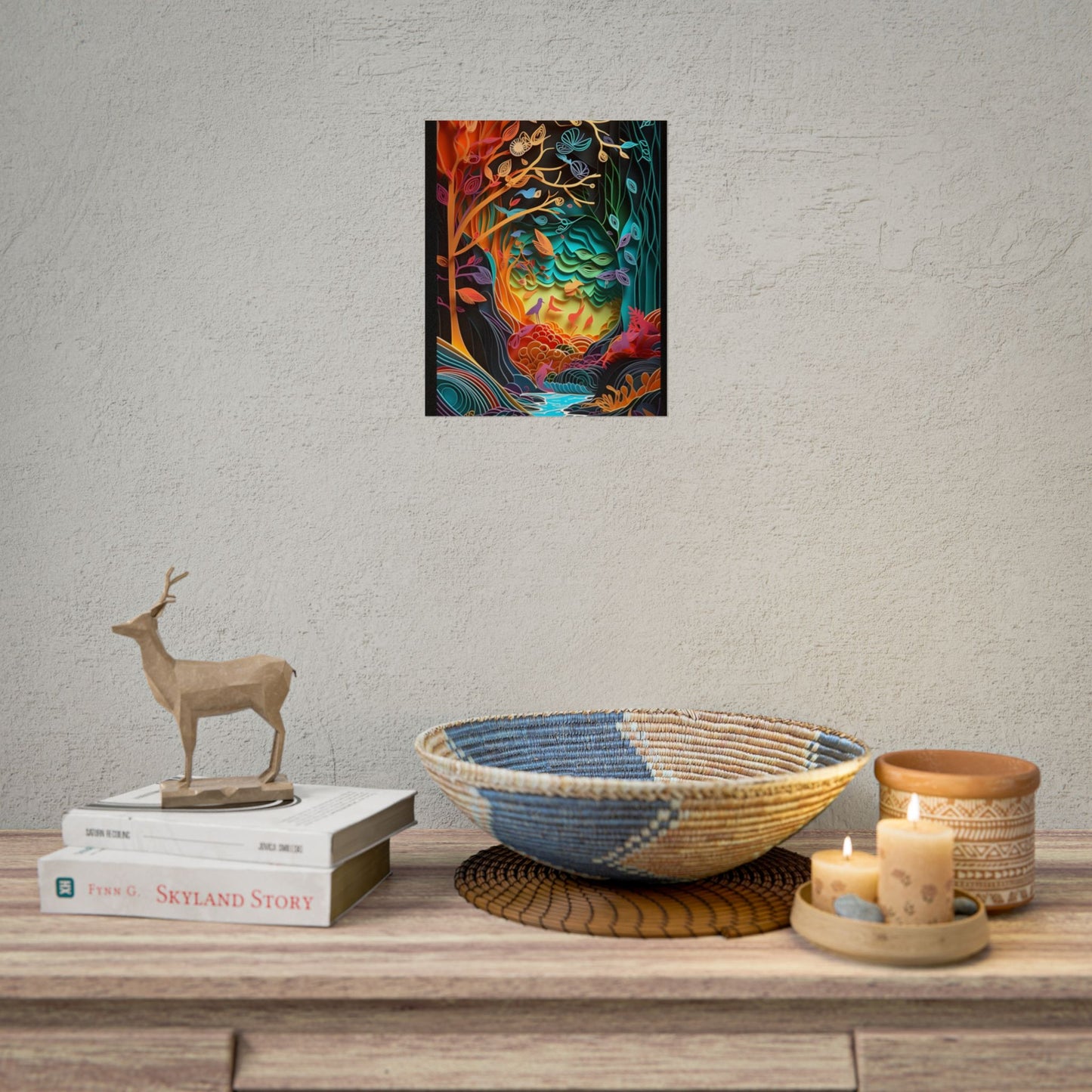 Peaceful Island Oasis: Paper Quilling Landscape Art - Poster