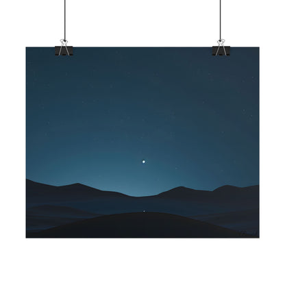Minimalist Night Sky: Abstract Starry Art - Poster