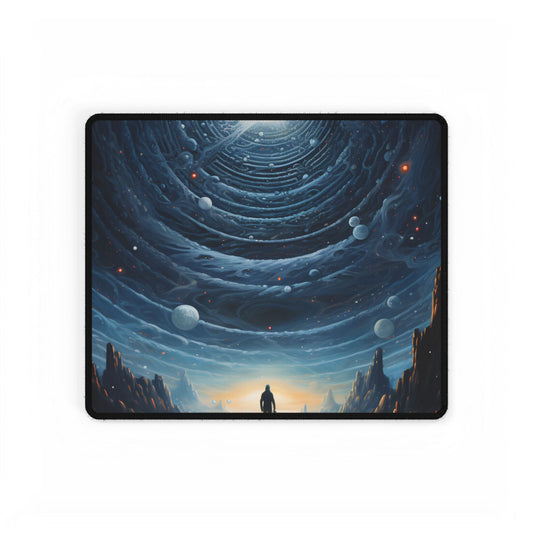 Cosmic Pioneer: Space Explorer with American Flag Digital Art - Desk Mat