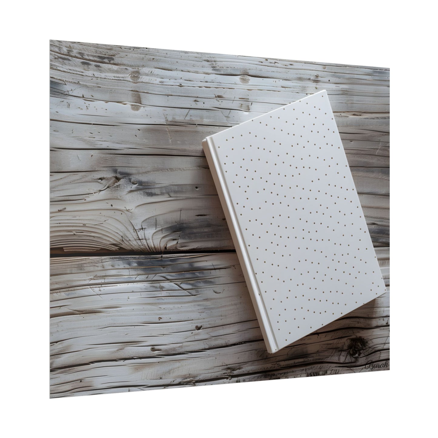 Minimalist Notebook with Embossed Dot Pattern: Unique Stationery Art - Poster