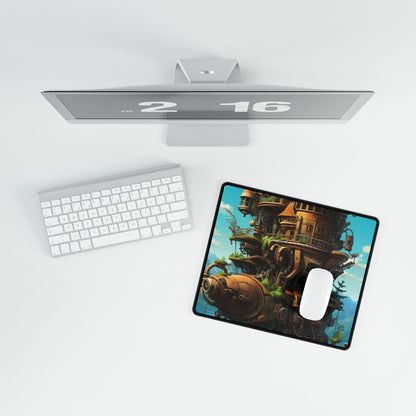 Oceanic Steampunk Treasure Dive: Underwater Adventure Artwork - Desk Mat