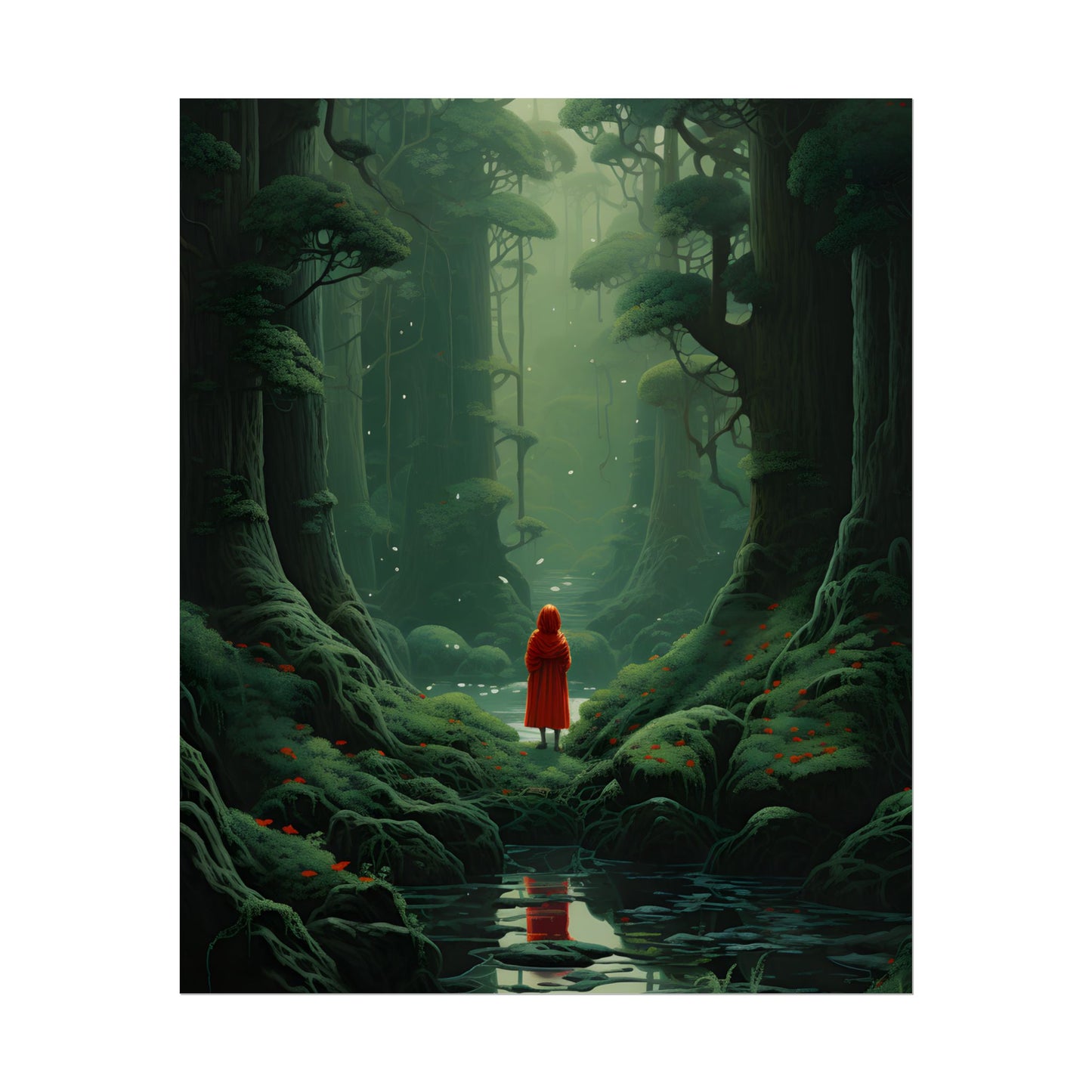 Casual Outdoors: Person in Nature Artwork - Poster