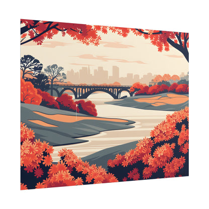 Retro Golf Course Illustration: Classic Greens - Poster