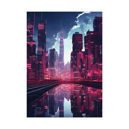 Cyberpunk Night: A City's Quiet Beauty - Poster