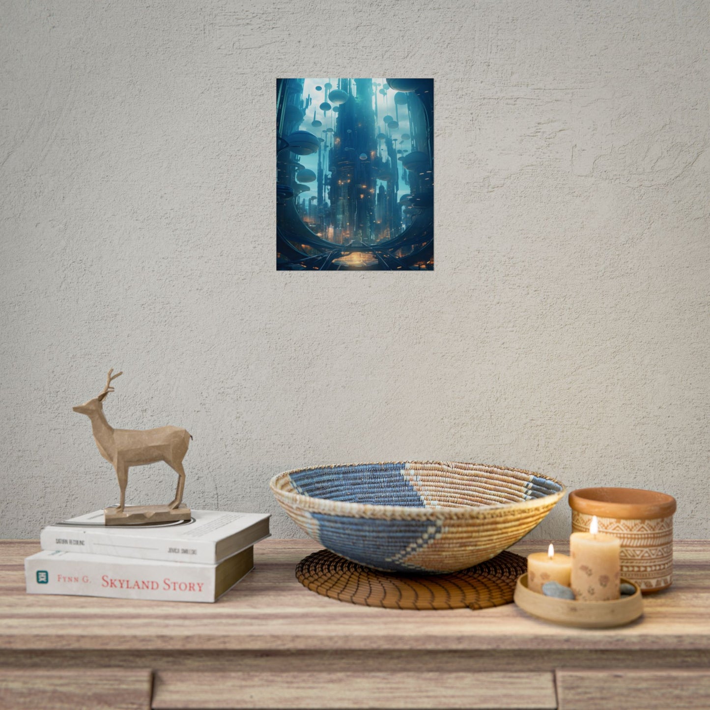 Underwater City of the Future: Modern Metropolis Digital Art - Poster