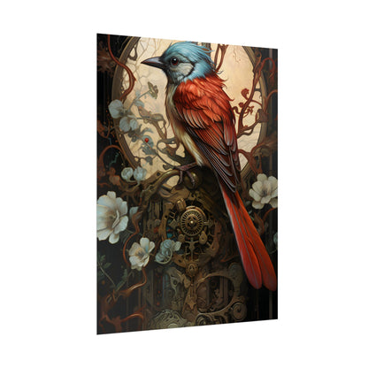 Mystical Songbird Guardian Amulet: Symbolic Artwork - Poster