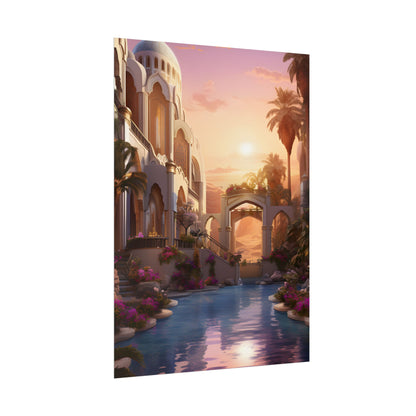 Desert Oasis Serenity: Arabian Nights-Inspired Artwork - Poster