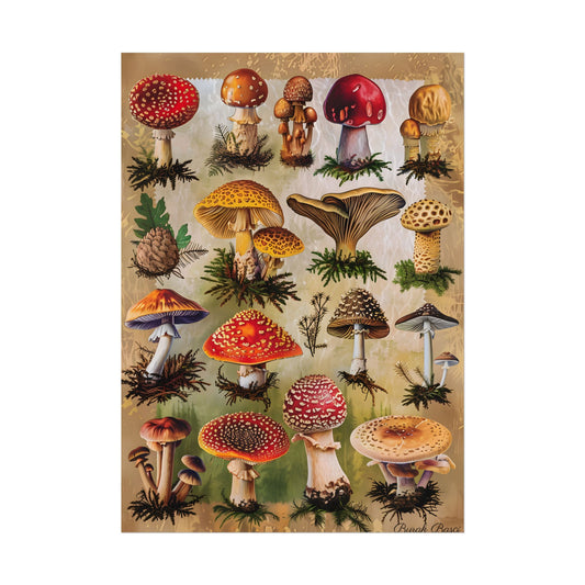 Vibrant Mushroom Poster: Colorful Fungi Artwork - Poster