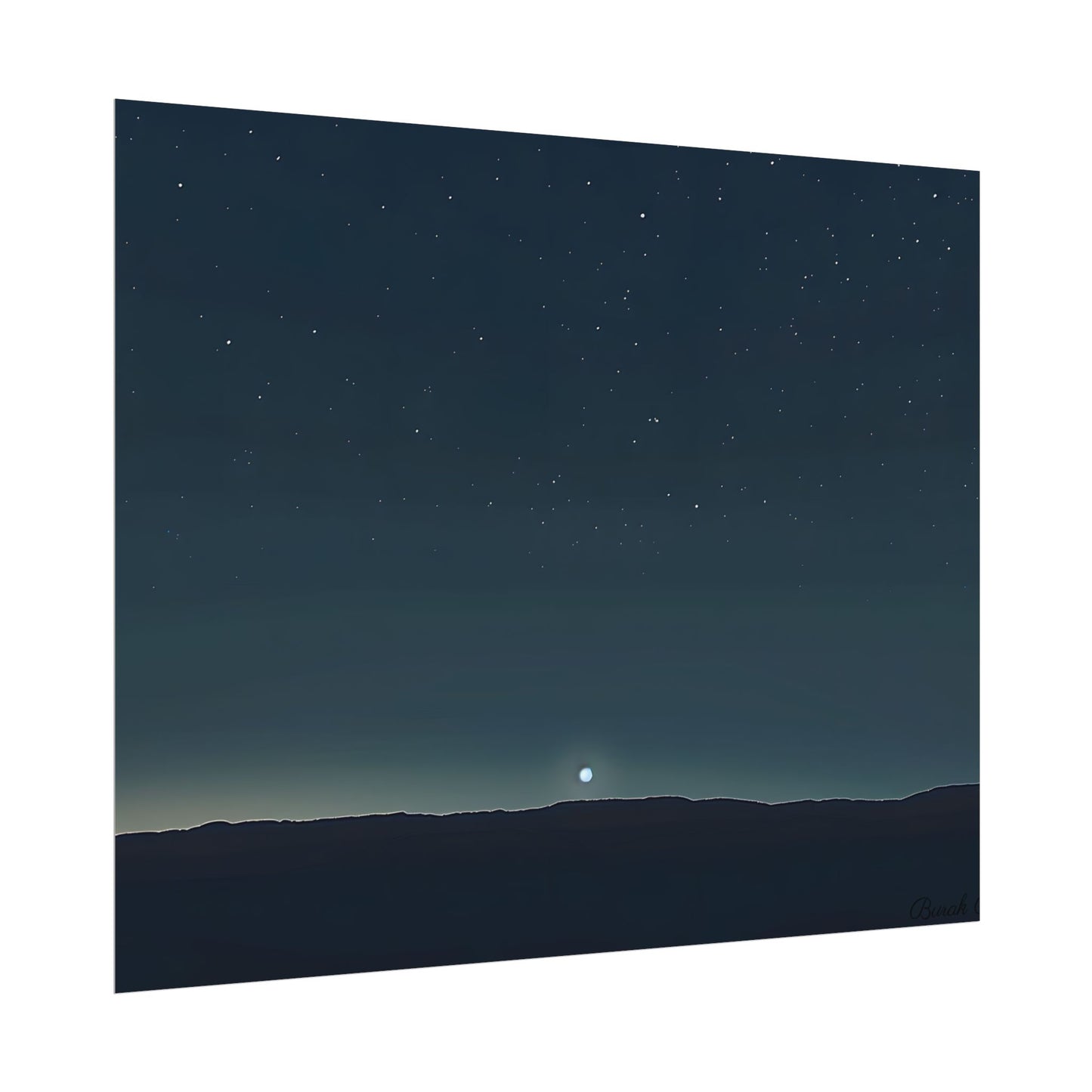 Minimalist Night Sky: Celestial Artwork with Stars and Palette - Poster
