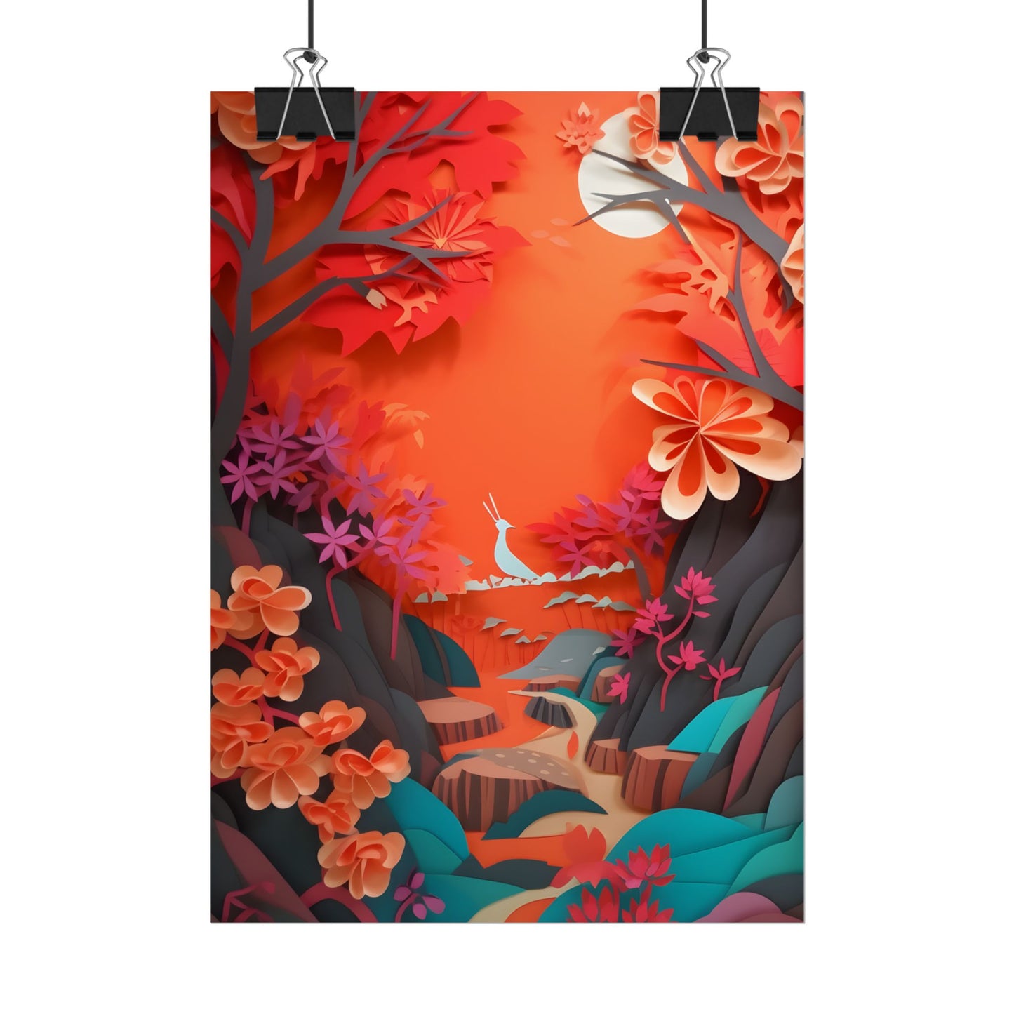 Vibrant European Landscape: Colorful Paper Quilling Art - Poster
