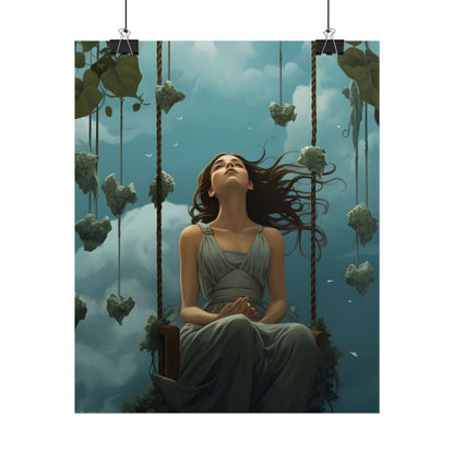 Person at Desk with Laptop: Digital Artwork - Poster