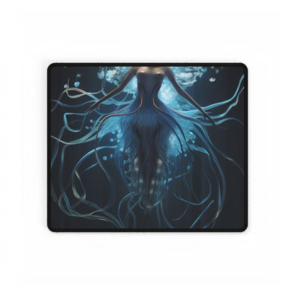 Bioluminescent Underwater Ballet: A Mesmerizing Dance - Desk Mat